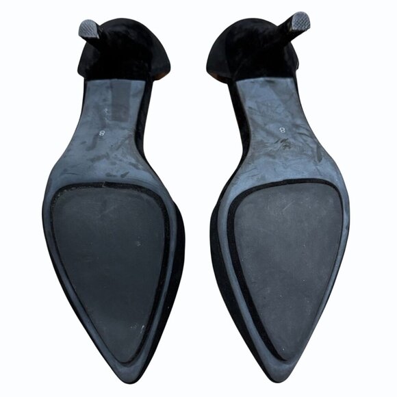 Jeffrey Campbell Solitaire Black Suede Pumps Womens Size 8 Ankle Strap Stiletto - Picture 7 of 11